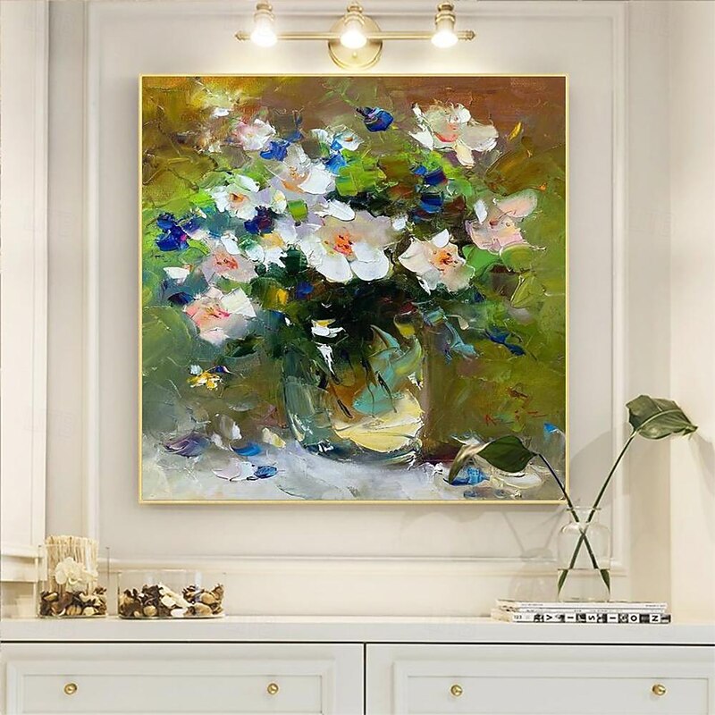 Oil Painting Handmade Hand Painted Wall Art Impression Flowers Canvas Painting Home Decoration Decor Stretched Frame Ready to Hang2