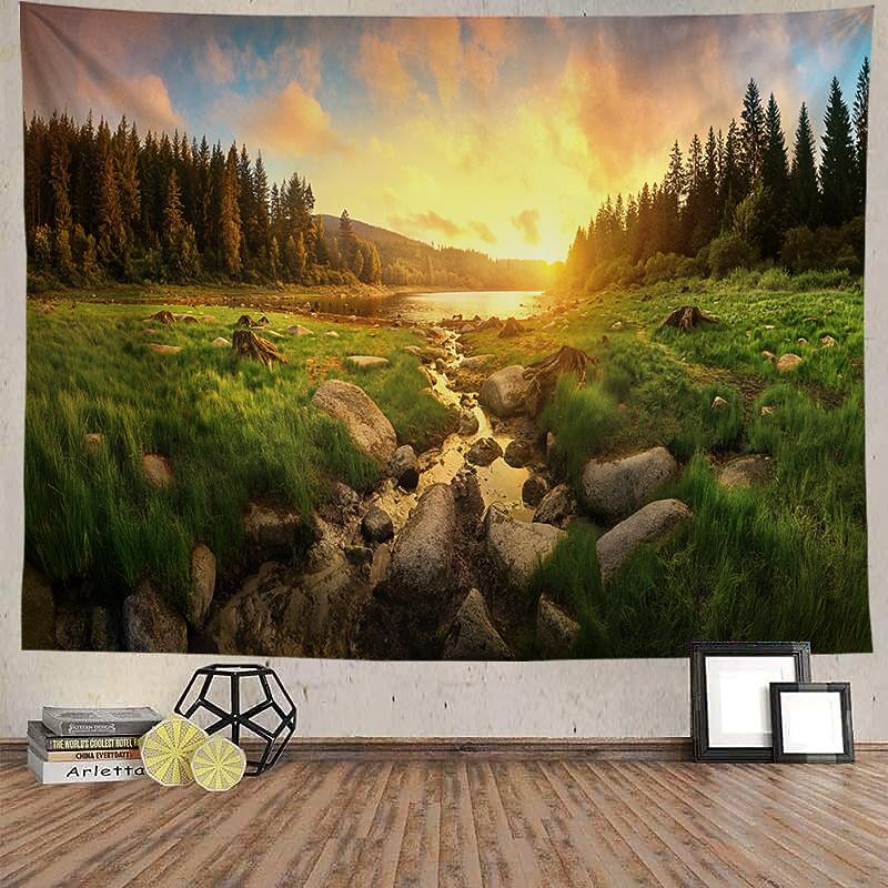 Nature Forest Beam Hanging Tapestry Wall Art Large Tapestry Mural Decor Photograph Backdrop Blanket Curtain Home Bedroom Living Room Decoration3