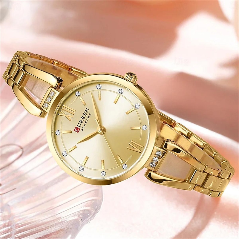 CURREN Women Quartz Watch Minimalist Fashion Wristwatch Waterproof Decoration Stainless Steel Watch3