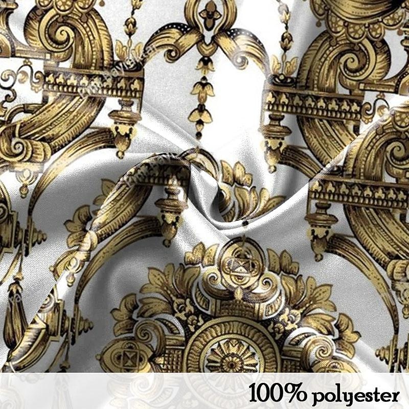 Men's Baroque Dress Shirt Button Up Shirt Long Sleeve Fashion Casual Daily Evening Party Summer Spring Fall Turndown Collared Shirts Buttons Print Yellow3