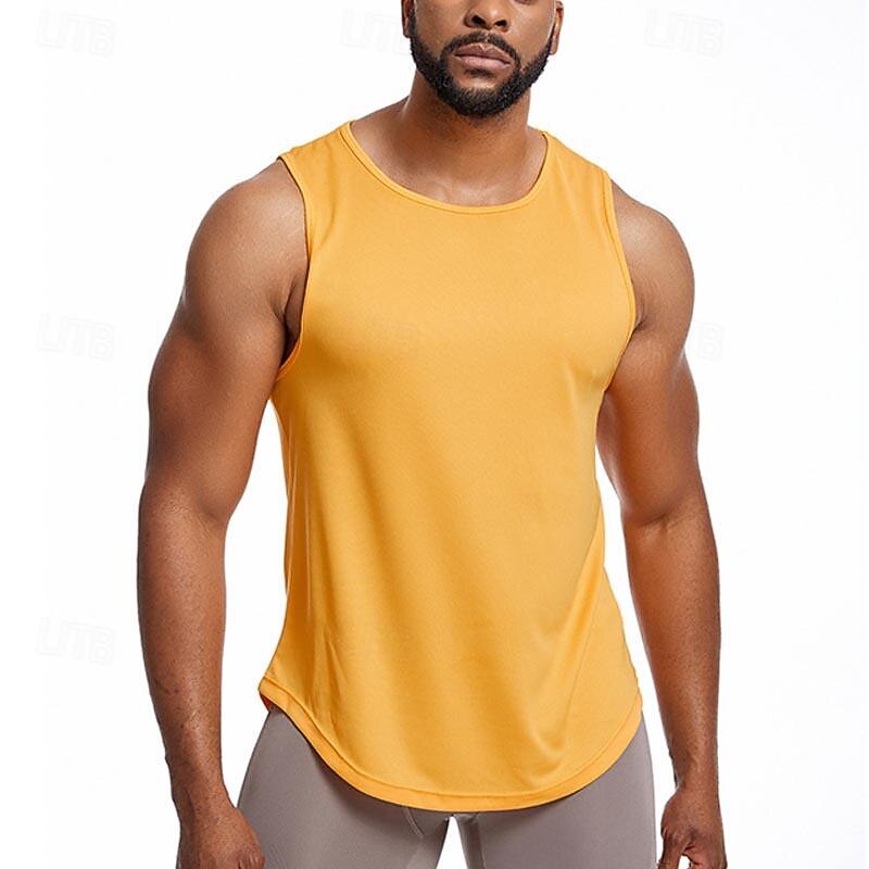 Men's Workout Tank Top Running Tank Top Gym Tank Top Sleeveless Vest / Gilet Casual Athleisure Solid Colored Quick Dry Soft Breathable Gym Workout Walking Jogging Sportswear Activewear Peacock Blue