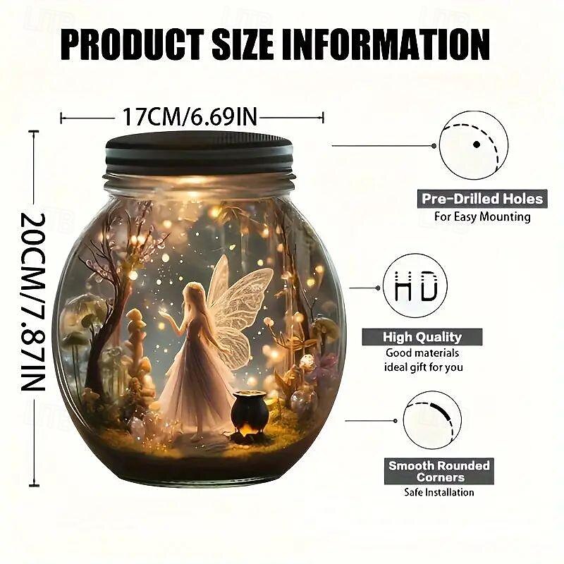 Elf-Themed Agate Shaped Light Catcher - Multifunctional Fairy Princess Plaque for Bedroom, Living Room, Kitchen, Door, Window, Garden Decoration2