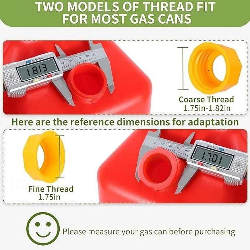 Gas Can Spout Replacement Gas Can Nozzle Spout Length is 10.2 in, Easier to use Suitable for most 1/2/5/10 gal oil cans With Gas Can Vent Caps, Thick rubber pad, Spout Cover, Base Cap4
