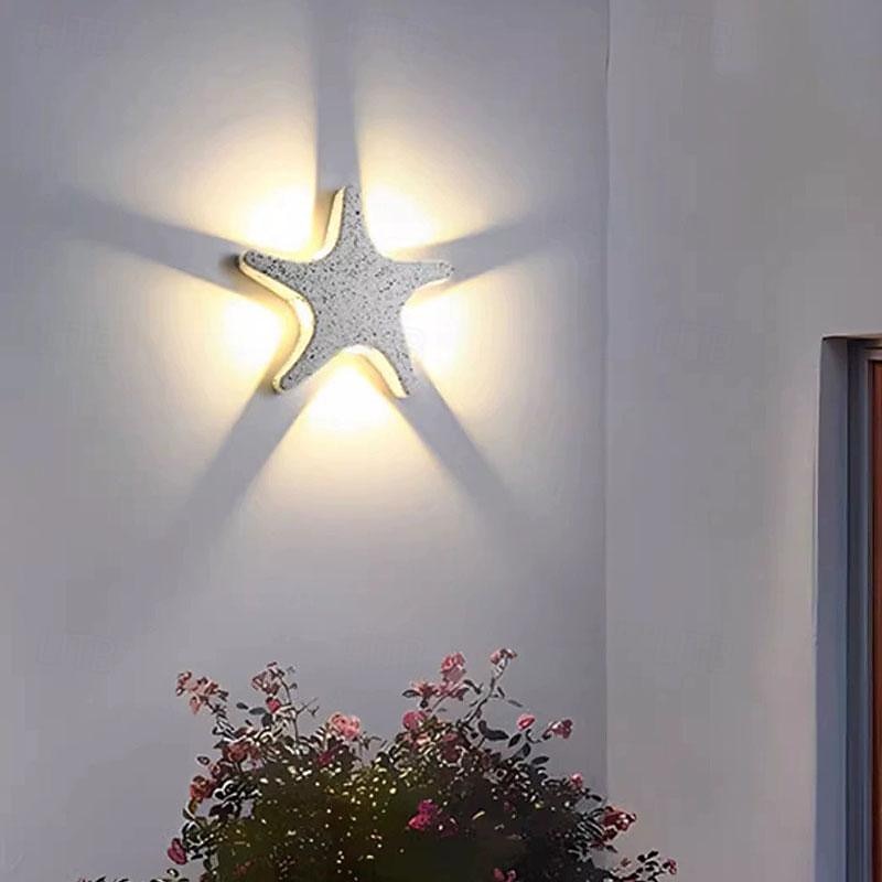 LED Outdoor Wall Lights Warm White Metal American Country Simple Children's Room Ceiling Light 10W Modern Creativity Starfish Shape Girl Kindergarten Toy Room Study 110-240V