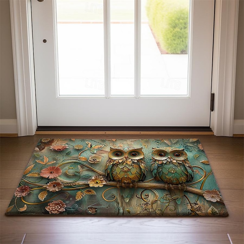 Owl 3D Painting Doormat Kitchen Mat Floor Mat Non-Slip Area Rug Oil Proof Rug Indoor Outdoor Mat Bedroom Decor Bathroom Mat Entrance Rug4