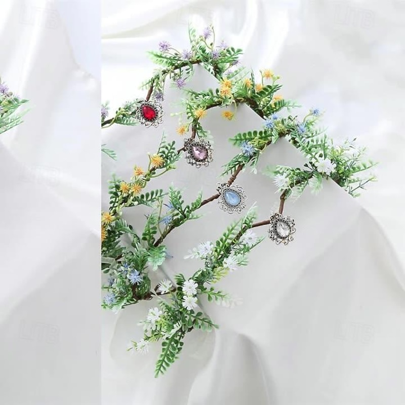 Floral Medieval Renaissance Headpiece Headband Fairy Elven Fancy Dress Women's Halloween Carnival Masquerade Party / Evening Adults' Headwear3