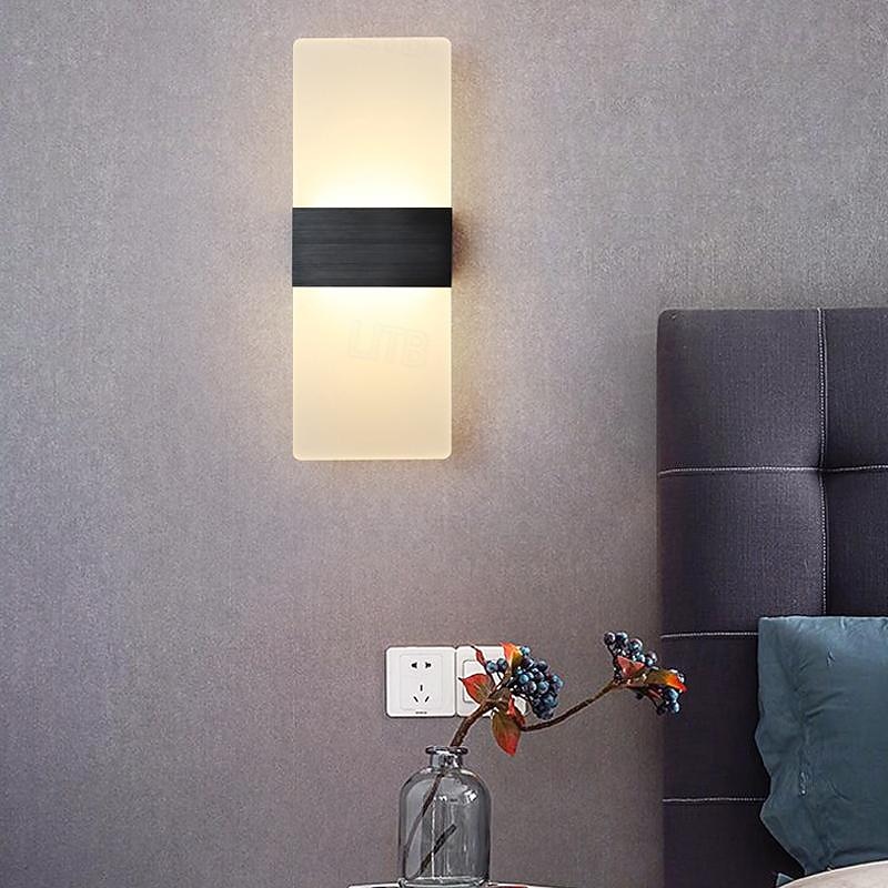 LED Wall Sconce 2-Color Light Source 10cm 5W Acrylic Modern Minimalist IP54 Indoor Decorative Home Interior Lighting Fixtures for Living Room Bedroom Corridor Hallway 85-265V4