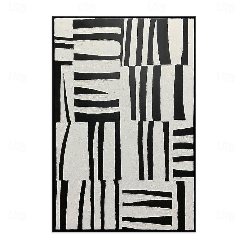 Handmade Oil Painting Canvas Wall Art Decoration Abstract Black and White Minimalism Modern for Home Decor Rolled Frameless Unstretched Painting2