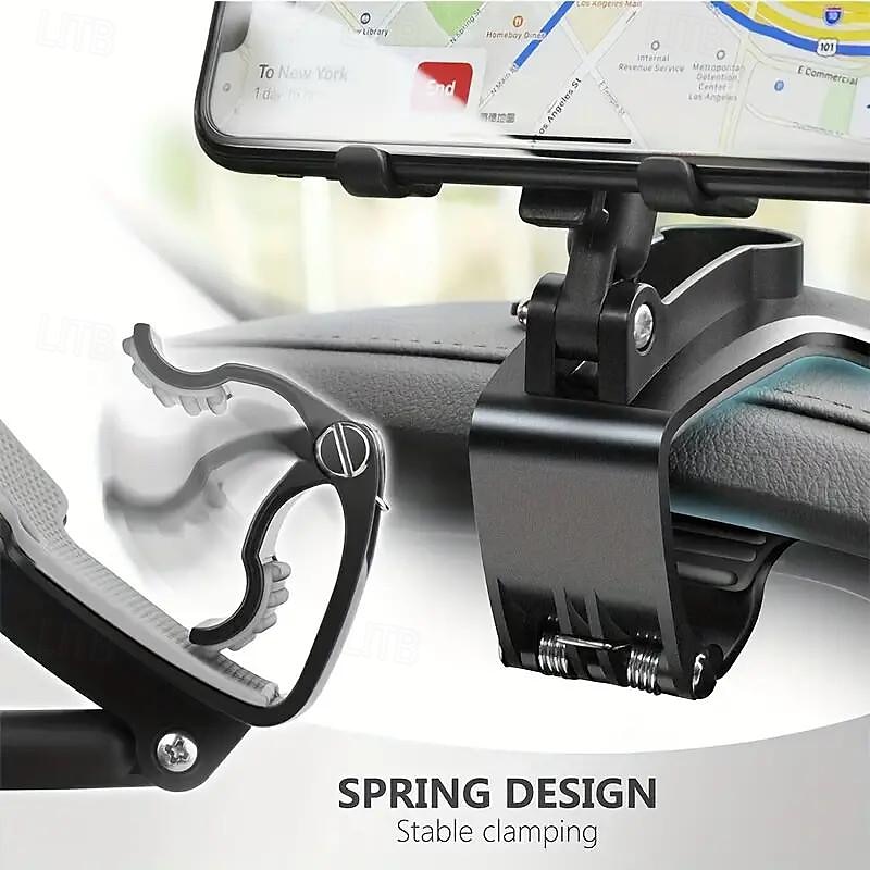360° Adjustable Waterproof Car Phone Mount - Dashboard Holder Stand Bracket with PVC Material, Easy Installation​4