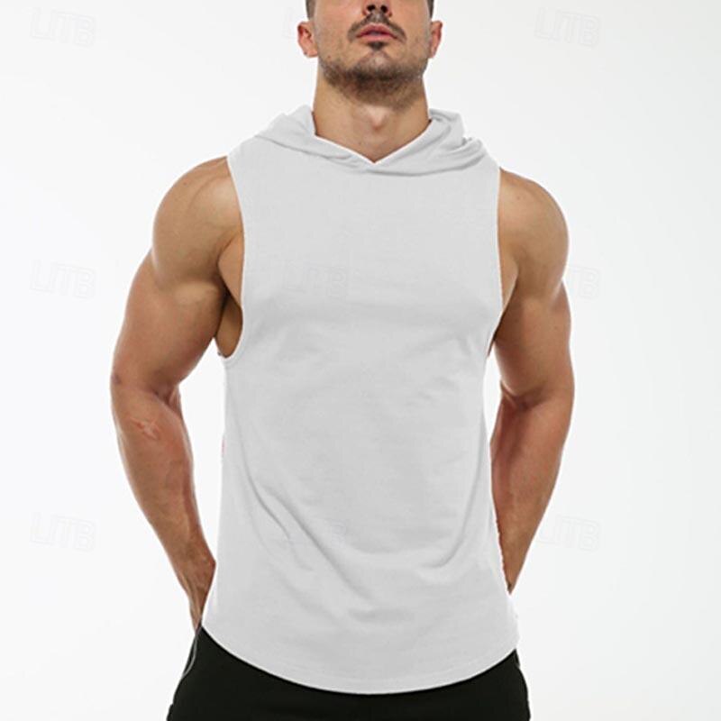 Men's Tank Top Vest Top Undershirt Sleeveless Shirt Sleeveless Hooded Spring & Summer Plain Fashion Designer Basic Vacation Street Going out Black White Wine Top Tee for Men