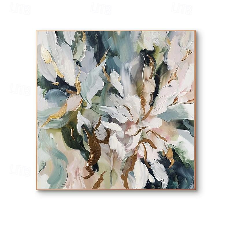 Hand Paint Large Original Flower Oil Painting on Canvas Abstract Flower Painting Boho Acrylic Floral Art Large Wall Art Modern Custom Living Room Decor No Frame4
