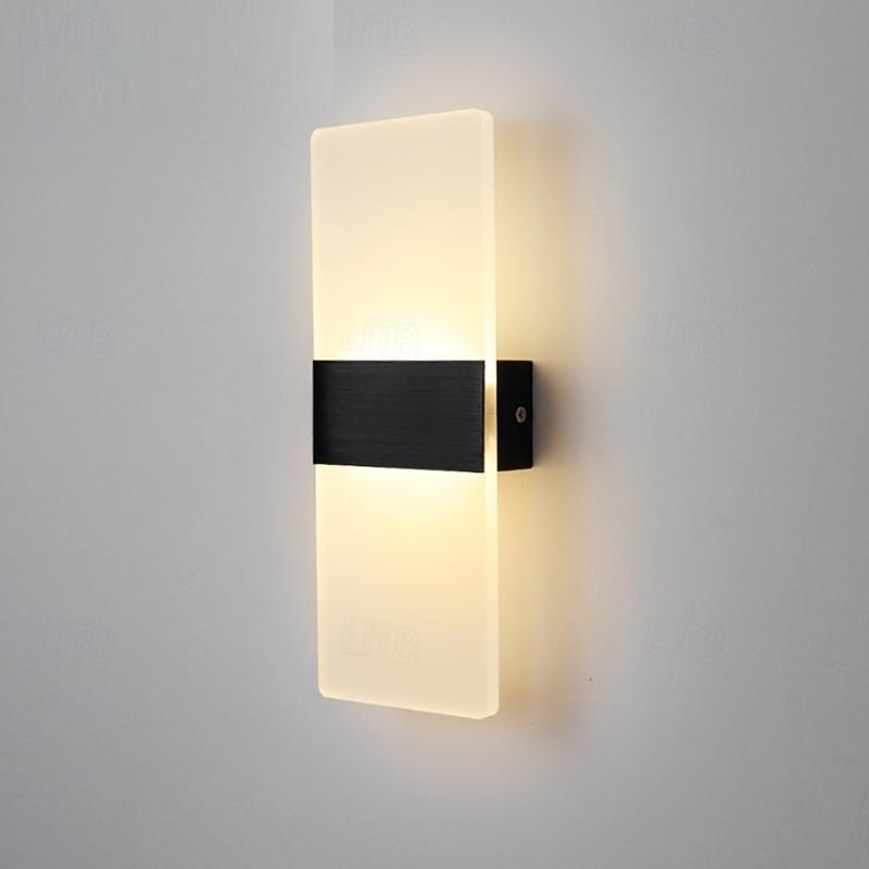 LED Wall Sconce 2-Color Light Source 10cm 5W Acrylic Modern Minimalist IP54 Indoor Decorative Home Interior Lighting Fixtures for Living Room Bedroom Corridor Hallway 85-265V