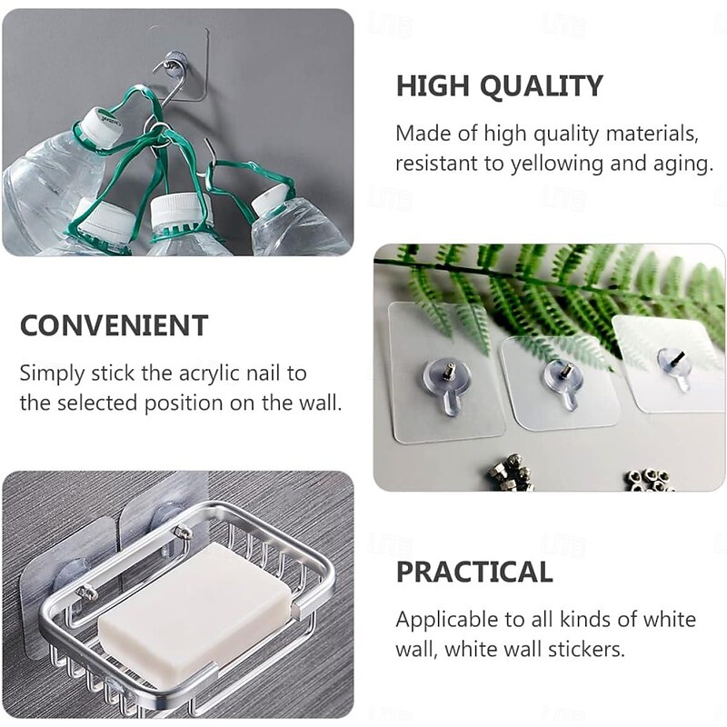 10pcs Heavy Duty Wall Hangers Garland Hooks Outdoor Self Adhesive Wall Hooks Without Nails Wall Hooks for Hanging Wall Hangers Adhesive Hooks, Stick Sticky Wall Hooks Magnetic Purse Hanger4