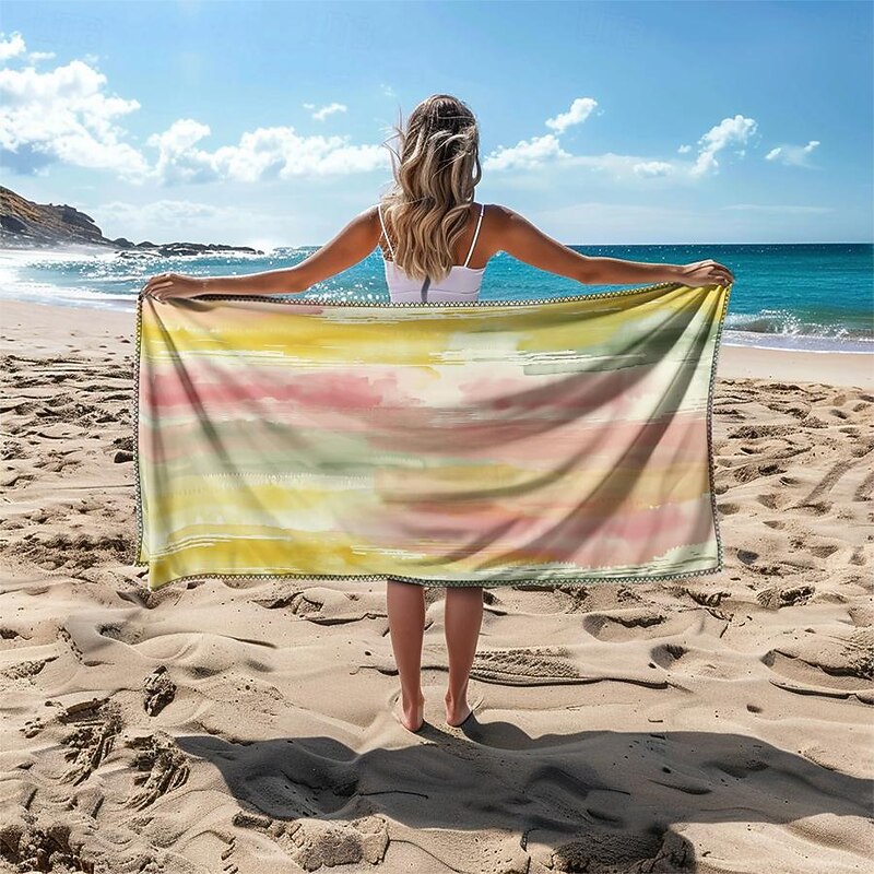 Colored Beach Towel 100% Micro Fiber Comfy Blankets Oversized Beach Towel, 35