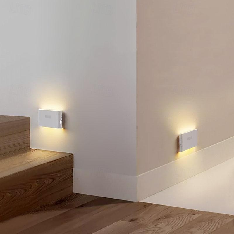 LED Night Lights Motion Sensor, USB Rechargeable Wireless Night Light Kitchen Cabinet Corridor Night Step Lights for Bathroom,Hallway, Bedroom, Kids Room, Kitchen and Stairway 1/2/3pcs3