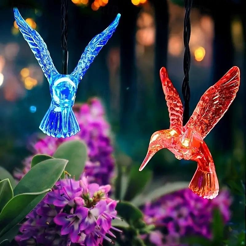 Solar Bird Shaped Fairy String Lights 5m 20LEDs Outdoor Waterproof Garden Lights Wedding Holiday Party Outdoor Balcony Decoration3