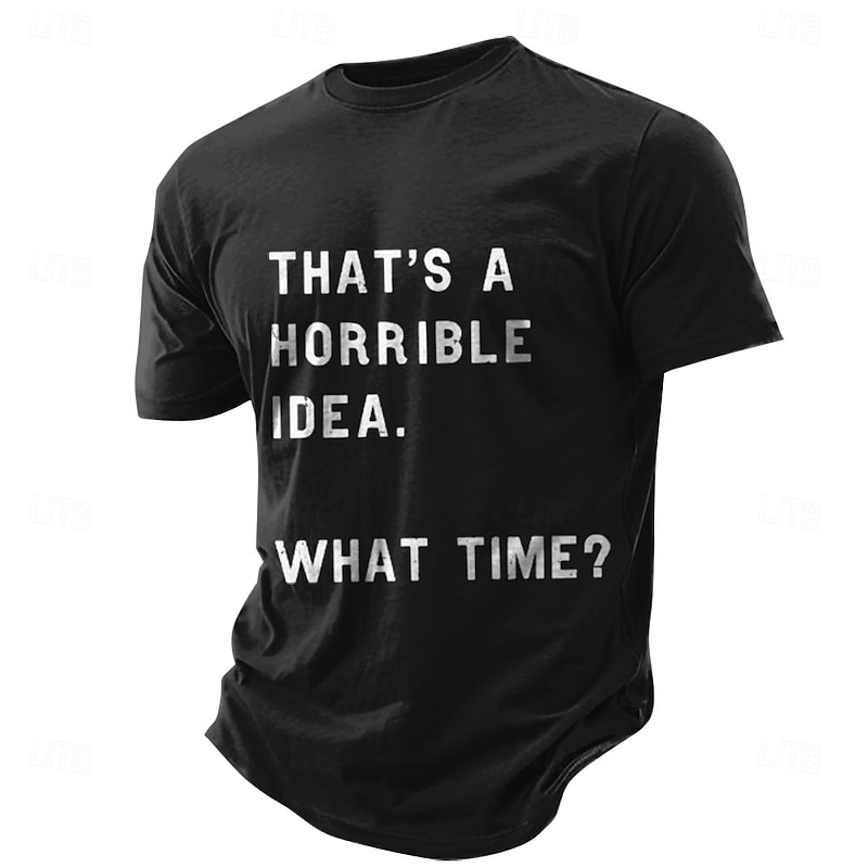 Men's Letter Funny T Shirt Tee Top 100% Cotton Short Sleeve Graphic Shirt Black Army Green Dark Blue Comfortable Tee Street Sports Outdoor Fashion Designer Clothing3