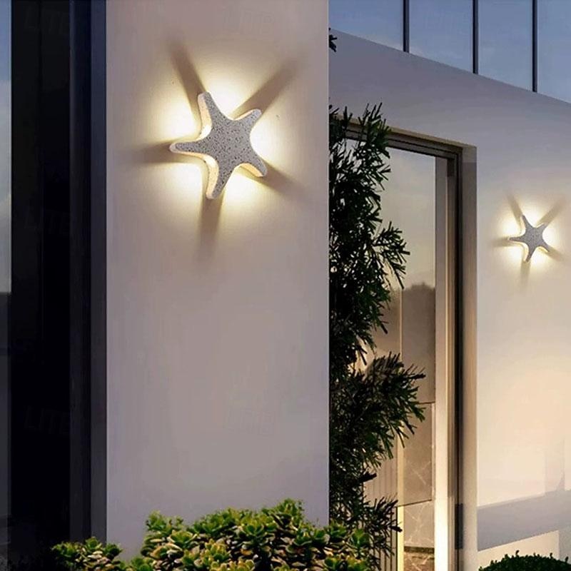 LED Outdoor Wall Lights Warm White Metal American Country Simple Children's Room Ceiling Light 10W Modern Creativity Starfish Shape Girl Kindergarten Toy Room Study 110-240V3