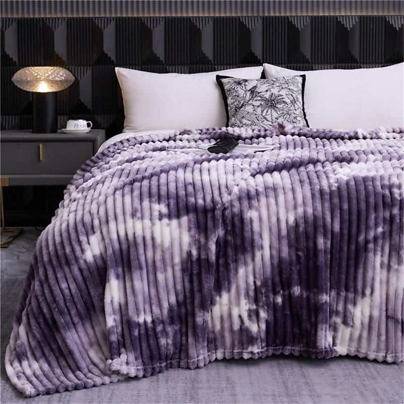 Blanket for Beds Tie Dyeing Warm Manta Single/Queen/King Flannel Fleece Thow Blanket Thick Warm Plaids for Bedroom Sofa4