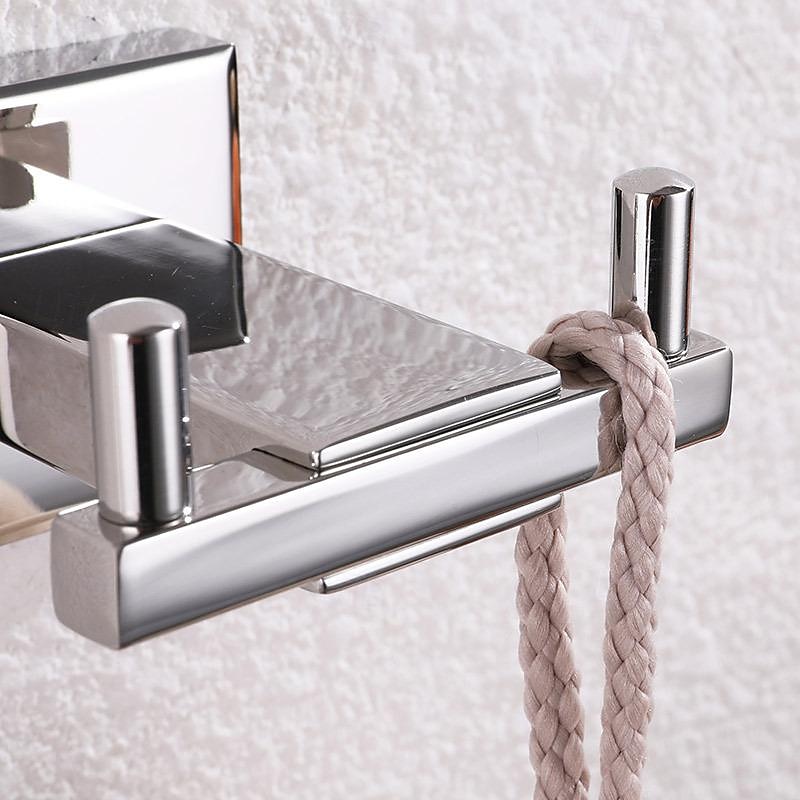 Heavy Duty Double Robe Hook Wall Mount Stainless Steel Hand Towel Hooks for Bathrooms, Mirror Polish2