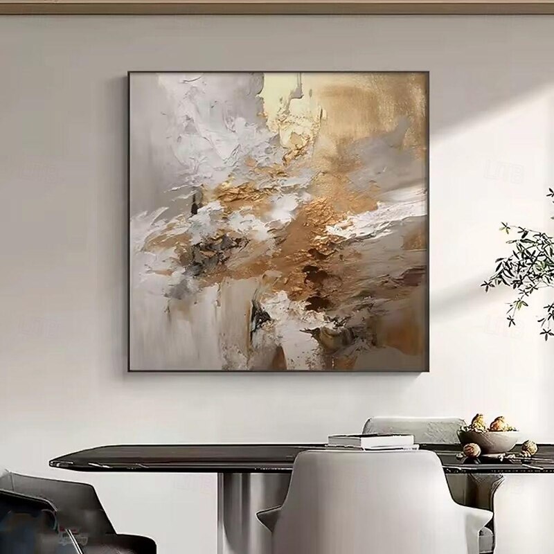 Handmade Oil Painting Canvas Wall Art Decoration Modern Gold Texture Abstract for Home Dance Studio Decor Rolled Frameless Unstretched Painting