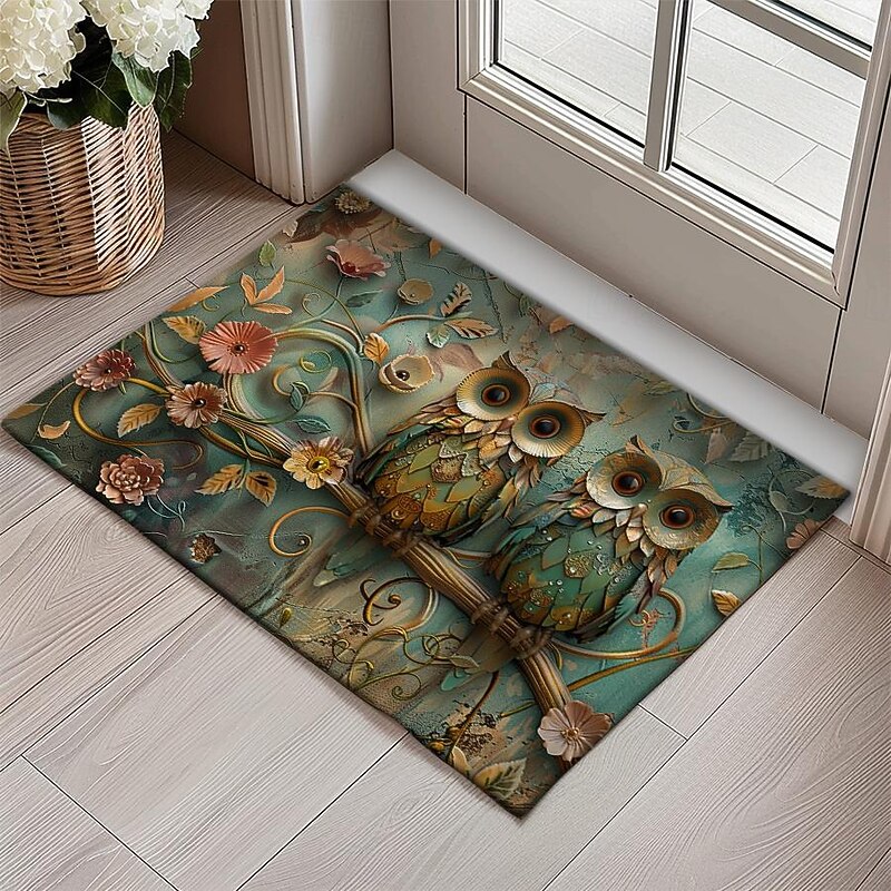 Owl 3D Painting Doormat Kitchen Mat Floor Mat Non-Slip Area Rug Oil Proof Rug Indoor Outdoor Mat Bedroom Decor Bathroom Mat Entrance Rug3