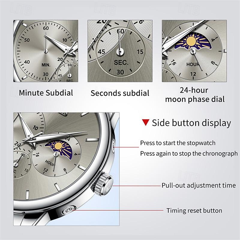 New Olevs Brand Business Men'S Watch Luminous Chronograph 24-Hour Indication Fashion Trend Leisure Multifunction Quartz Watch Steel Belt Waterproof Sports Men'S Wristwatch3