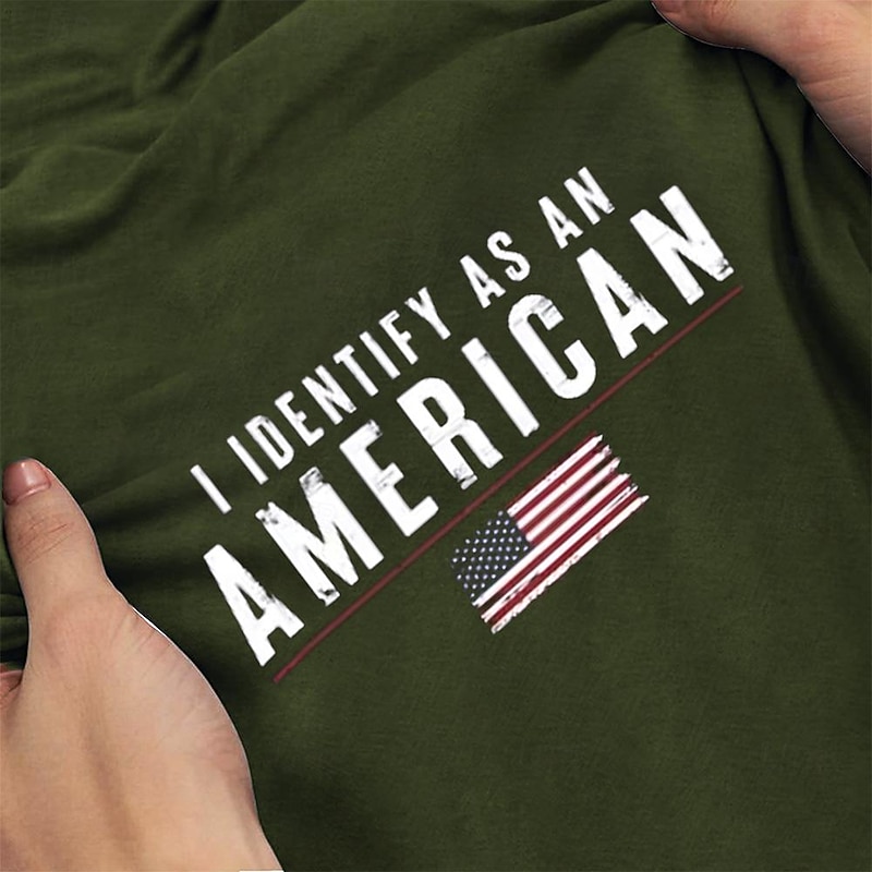 Veterans Day Men's Patriot Patriotic Veteran American US Flag Slogan T shirt Short Sleeve T shirt 3D Print Crew Neck Shirt Retro Vintage Casual Street Style Sports Outdoor Holiday Going out Black3