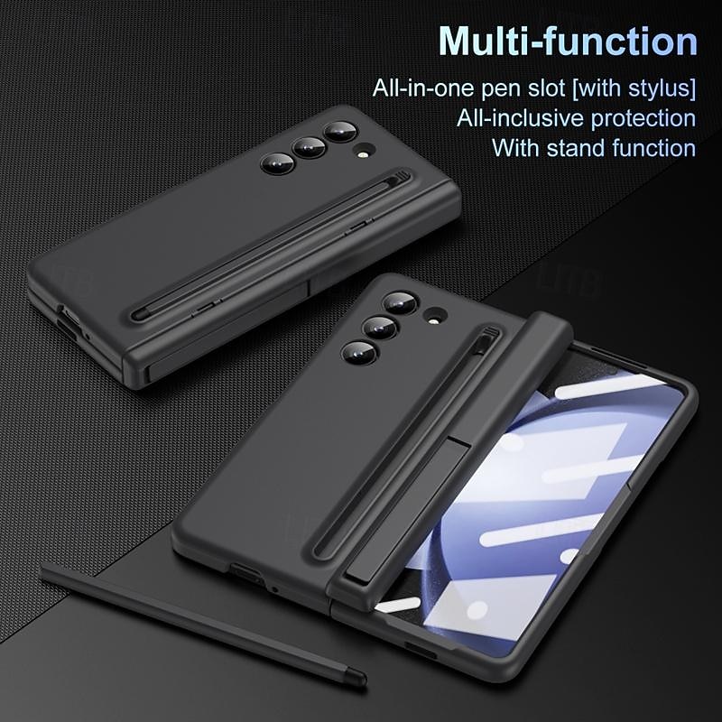 Phone Case For Samsung Galaxy Z Fold 7 Z Fold 6 Z Fold 5 Z Fold 4 Z Fold 3 Back Cover with Stand Holder with Screen Protector Full Body Protective Armor PC3