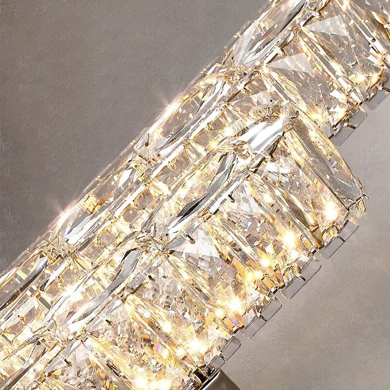 LED Indoor Wall Lights 3-Color Light 5/11cm Luxury Creative Ceystal Wall Lamp Modern Nordic Style Living Room TV Backdrop Lamp Simple Minimalist Bedroom Bedside Lamp 110-240V4