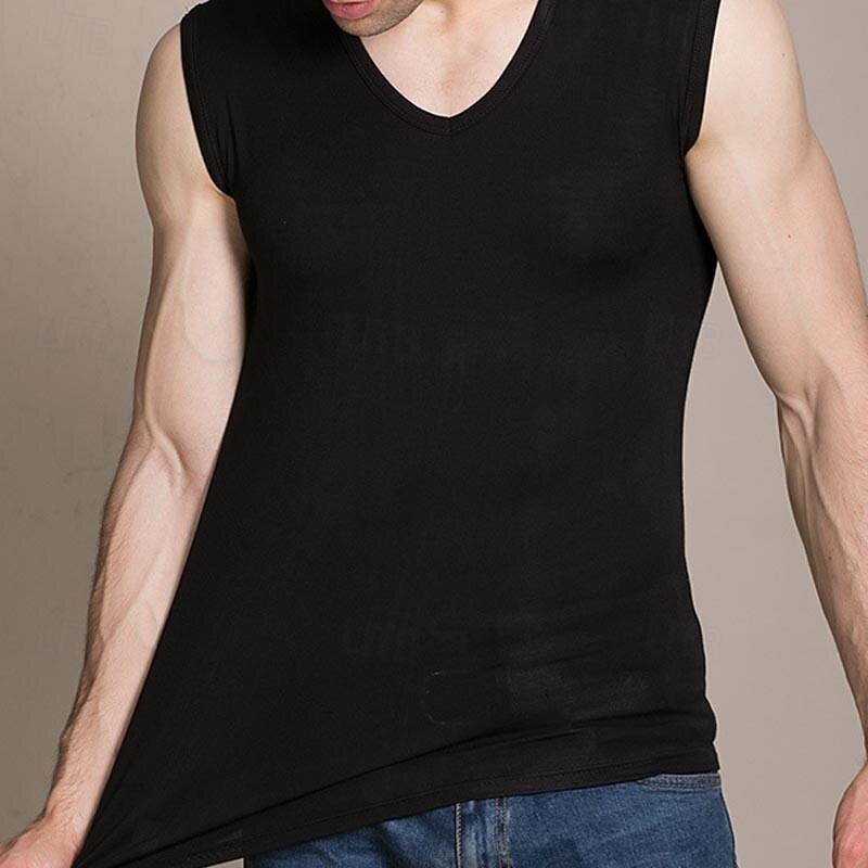 Men's Workout Tank Top Running Tank Top Gym Tank Top Sleeveless Vest / Gilet Casual Athleisure V Neck Solid Colored Cotton Quick Dry Soft Breathable Gym Workout Walking Jogging Sportswear Activewear3