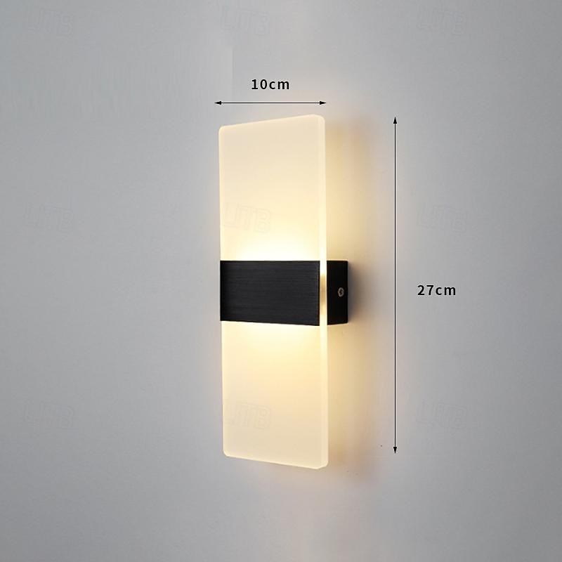 LED Wall Sconce 2-Color Light Source 10cm 5W Acrylic Modern Minimalist IP54 Indoor Decorative Home Interior Lighting Fixtures for Living Room Bedroom Corridor Hallway 85-265V3