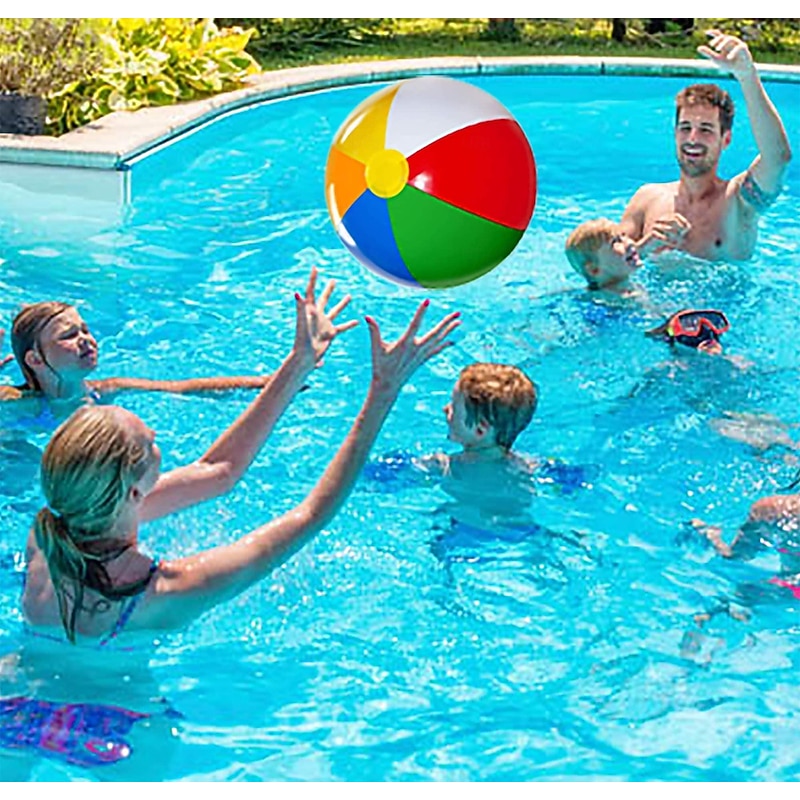 3 Pack 12" Inflatable Beach Balls for Kids - Toys & Toddlers, Pool Games, Toy Classic Rainbow Color3