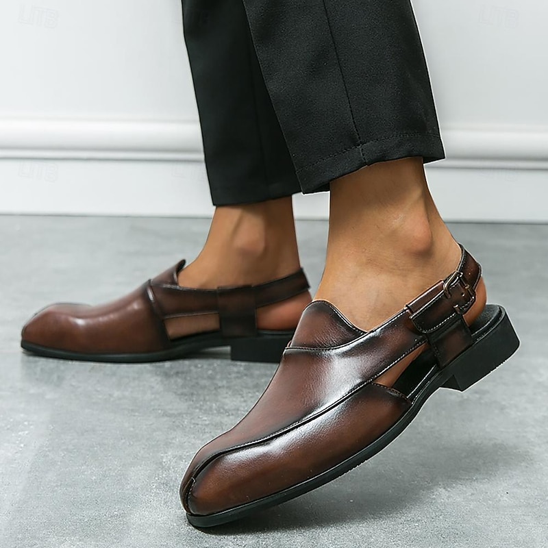 Men's Genuine Leather Open-Back Clogs & Mules - Comfortable Slip-On Formal and Casual Footwear3