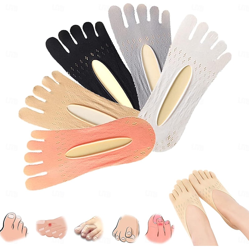 5 Pairs Orthopedic Toe Compression Sock Women's Toe Socks Projoint Antibunions Health Sock - Sock Align Toe Socks for Bunion - Anti Bunion Socks for Women and Men