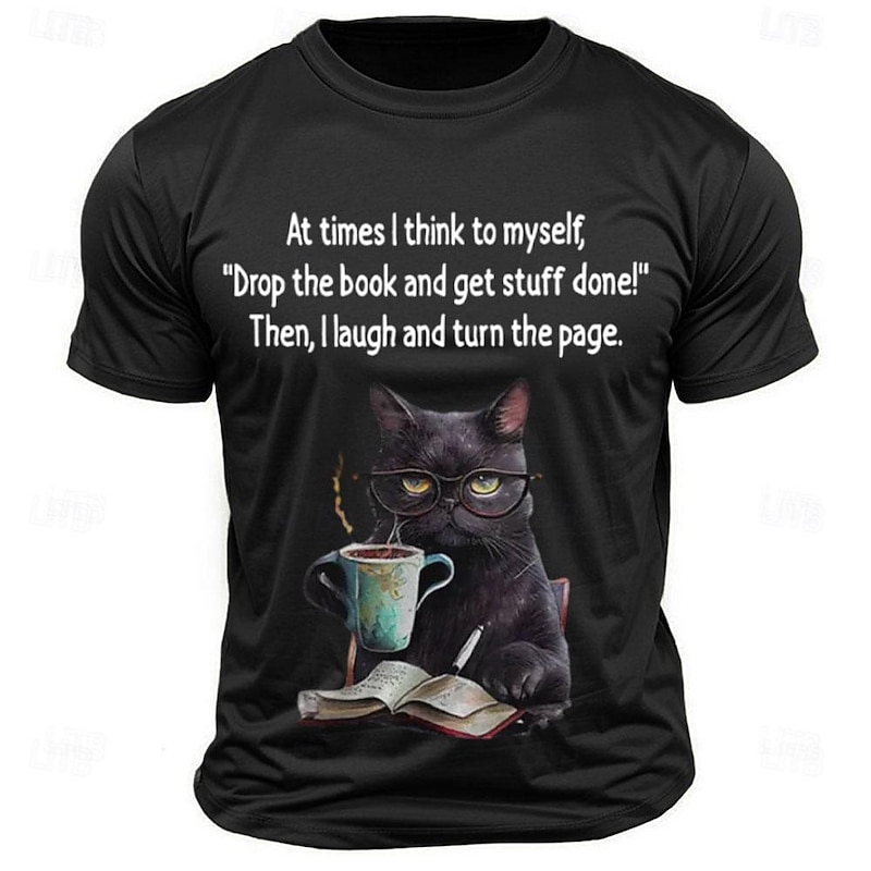 Men's Funny Reading Book Lover Graphic T-Shirt | Short Sleeve Lifestyle Quote