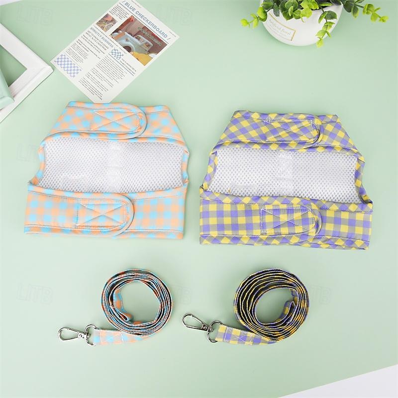 Dog Cat Harness Dog Clothes Puppy Clothes Dog Outfits Light Green Purple Costume for Girl and Boy Dog Padded Fabric Mesh S M L XL2