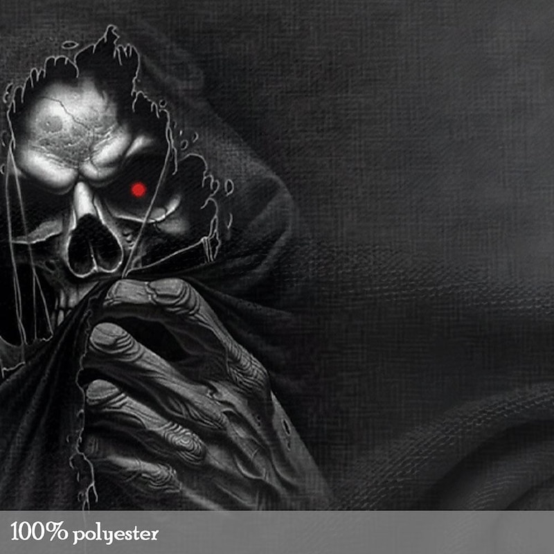 Men's Dark T Shirt Short Sleeve 3D Print Retro Vintage Gothic Party Street Summer Spring Black Gray Henley Collar Henley T-Shirt2