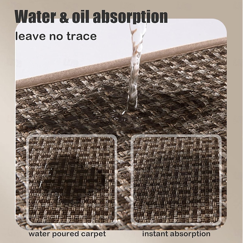 Kitchen Rugs & Mats Non-Skid WashableAnti-Fatigue, Non-Slip Absorbent Woven Runner Rubber Backed for Floors, Machine Washable Farmhouse Standing Mats for Sink, Laundry Room, Hallway3