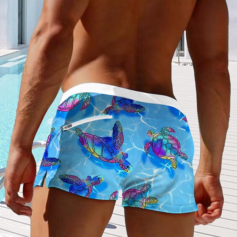 Men's Animal Turtle Swim Trunks Swim Shorts Board Shorts Mid Waist Fashion Designer Surfing Holiday Beach Drawstring Pocket Elastic Waist Designer Clothing Apparel2