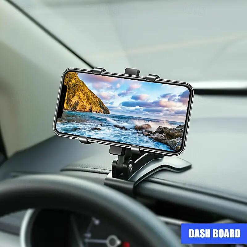 360° Adjustable Waterproof Car Phone Mount - Dashboard Holder Stand Bracket with PVC Material, Easy Installation​