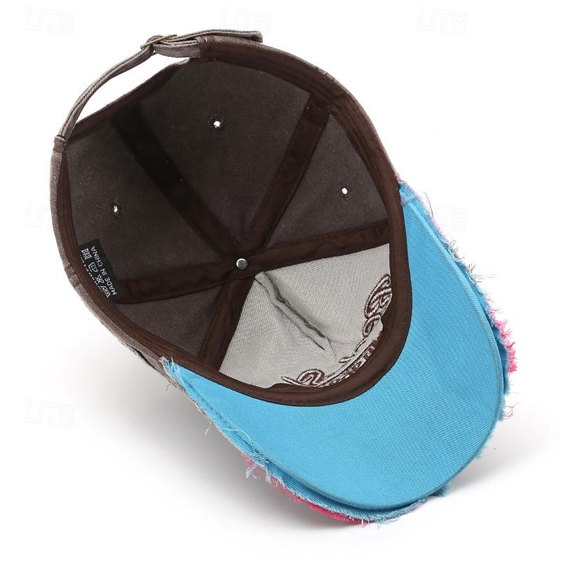 Men's Baseball Cap Sun Hat Trucker Hat Navy Blue Blue Polyester Embroidered Fashion Casual Street Daily Color Block Letter Adjustable Sunscreen Breathable4