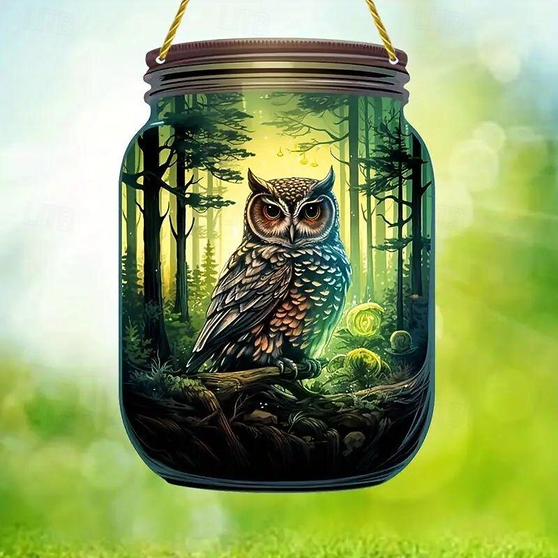 Animal Style 2D Acrylic Decorative Plaque - Acrylic Sign Decoration - Stained Glass Window Hanging Pendant Sun Catcher - Green Forest Landscape Decor