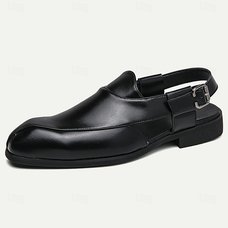 Men's Genuine Leather Open-Back Clogs & Mules - Comfortable Slip-On Formal and Casual Footwear4