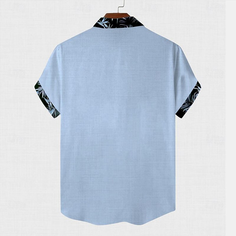 Men's Coconut Tree Palm Tree Tropical Plants Summer Hawaiian Shirt Aloha Shirt Printed Shirts Short Sleeve Shirt Turndown Hawaiian Resort Vacation Party Causal White Pink Blue S M L4