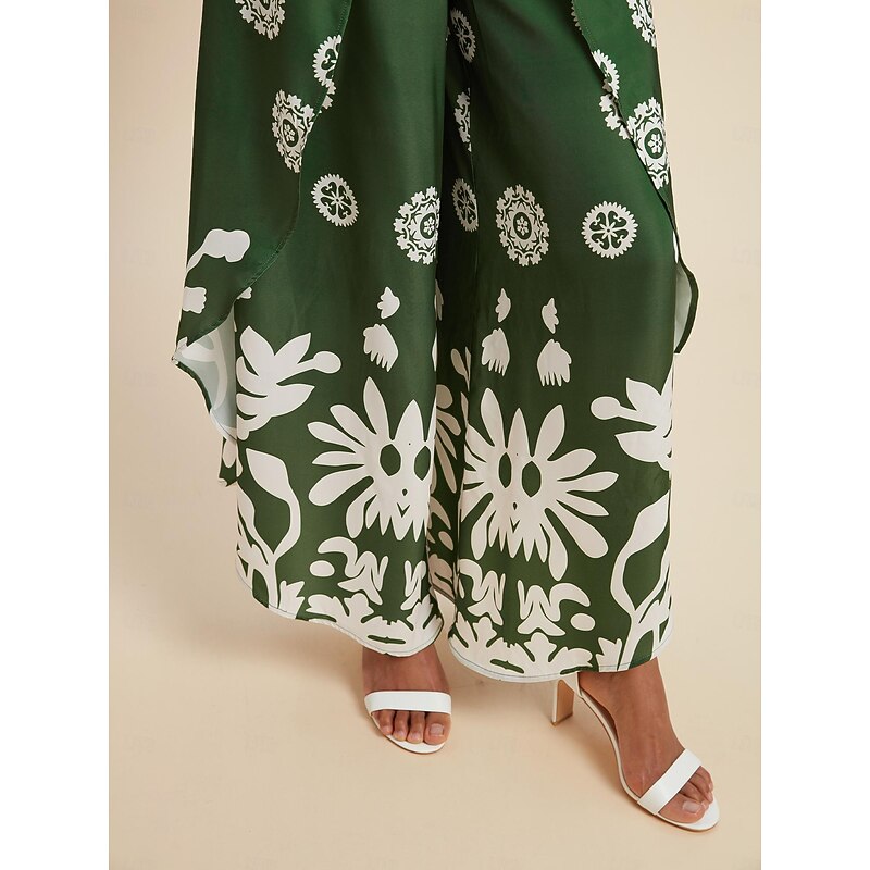 Satin Casual Wide Leg Full Length Pants3