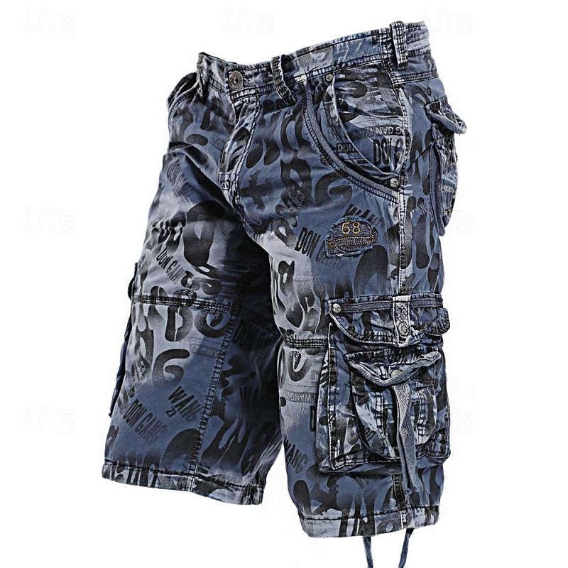Men's Tactical Shorts Cargo Shorts Camo Shorts Shorts Buttons Multi Pocket Camo Camouflage Wearable Knee Length Outdoor Daily Camping & Hiking Fashion Classic Camouflage Blue Camouflage Gray4