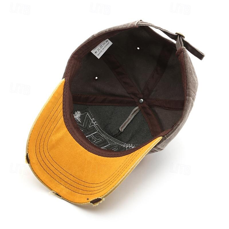 Men's Baseball Cap Sun Hat Trucker Hat Black khaki Cotton Embroidered Fashion Casual Street Daily Letter Adjustable Sunscreen Breathable3