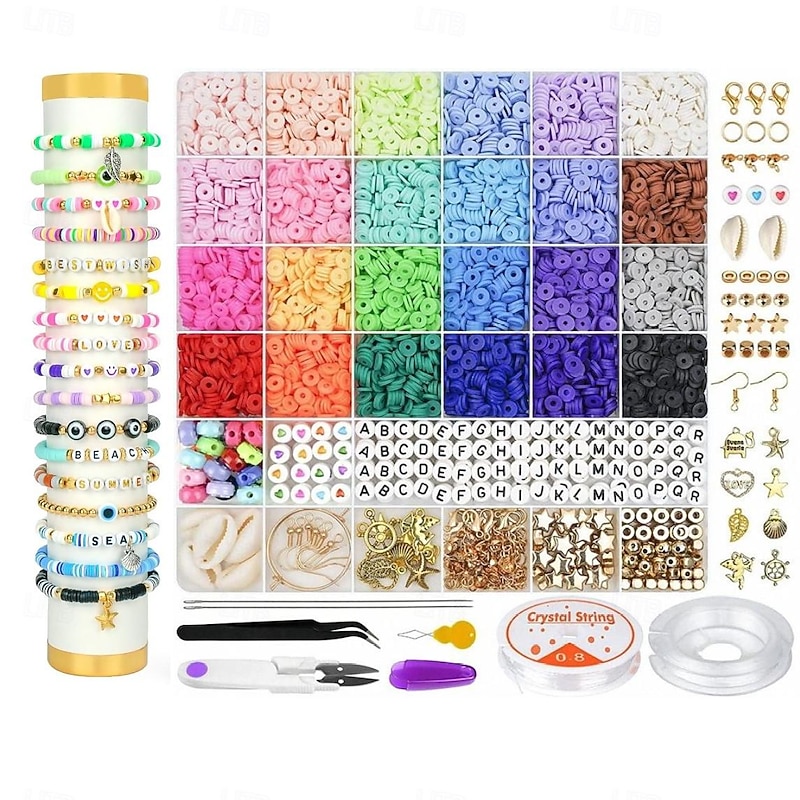6000 Pieces of Clay Beads Soft Ceramic Pieces Soft Ceramic Beads Handmade Jewelry Bracelets DIY Accessories
