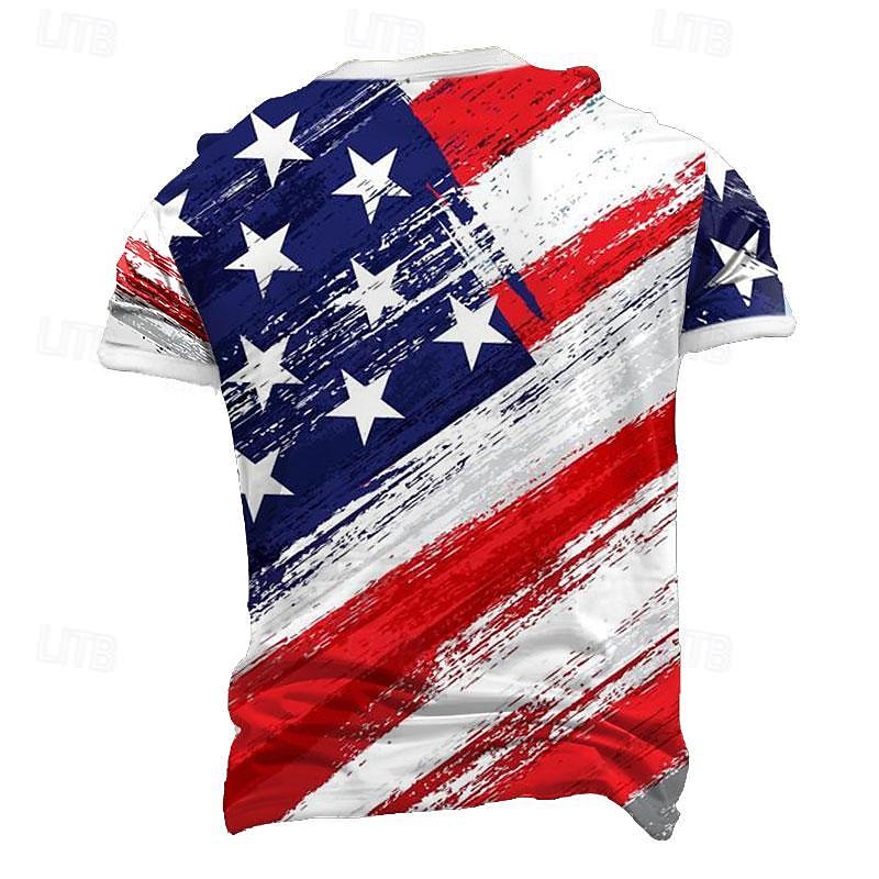 Veterans Day Men's Patriot Patriotic Veteran American Flag T shirt Short Sleeve T shirt 3D Print Crew Neck Shirt Street Style Party Birthday Street White 1 White Summer Spring Clothing Apparel S M L2